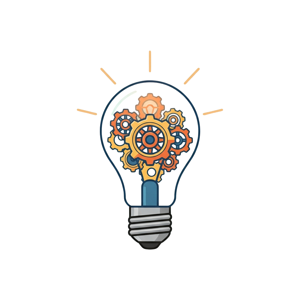 Innovative Lightbulb with Gear Mechanism Symbolizing Creativity and Ideas - National Women Inventors Month 25