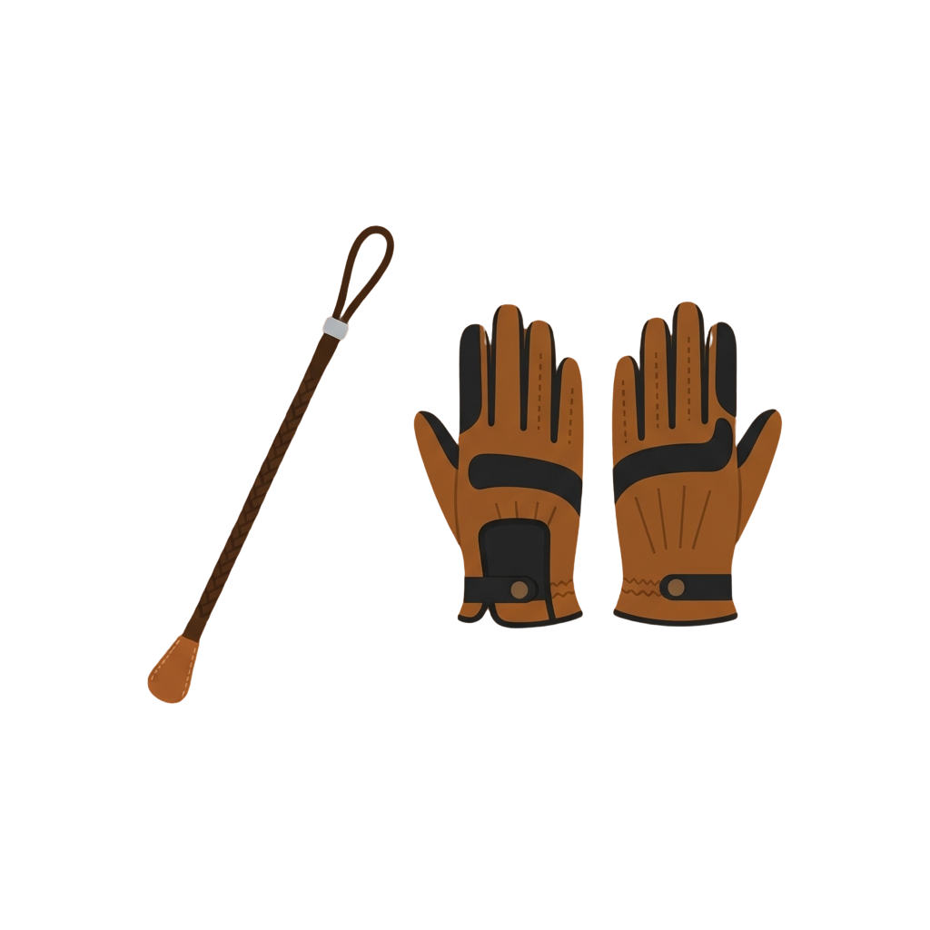 A pair of brown batting gloves and a brown bat grip on a black background