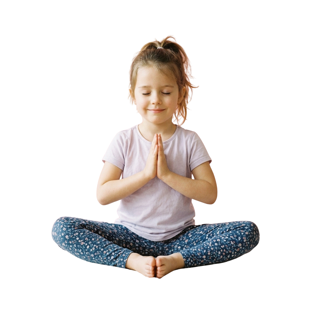 Child Practicing Yoga Meditation Pose with Hands Together - International Kids Yoga Day 23