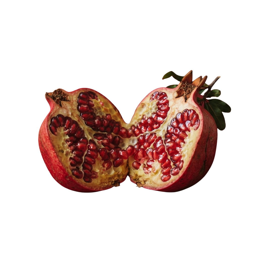 Halved Pomegranate with Seeds PNG