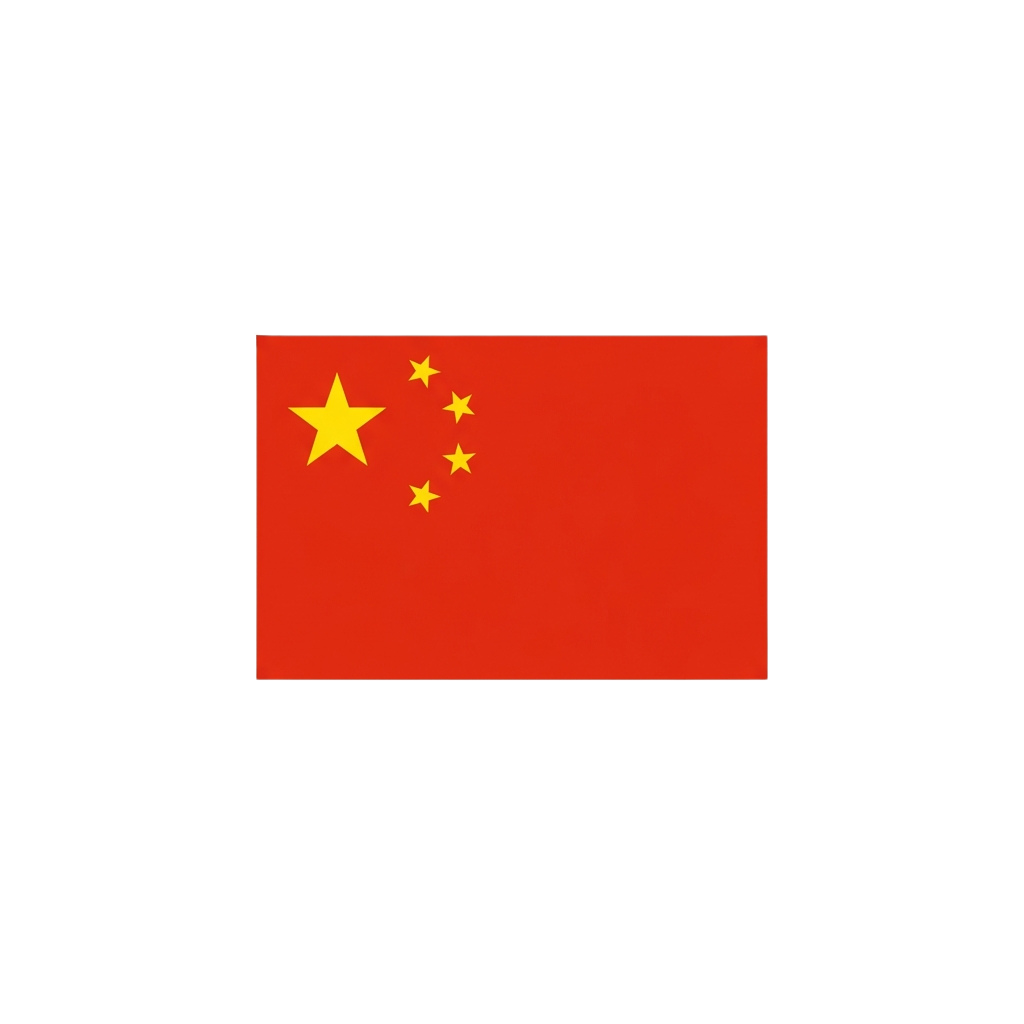 Flag of China with red background and five yellow stars
