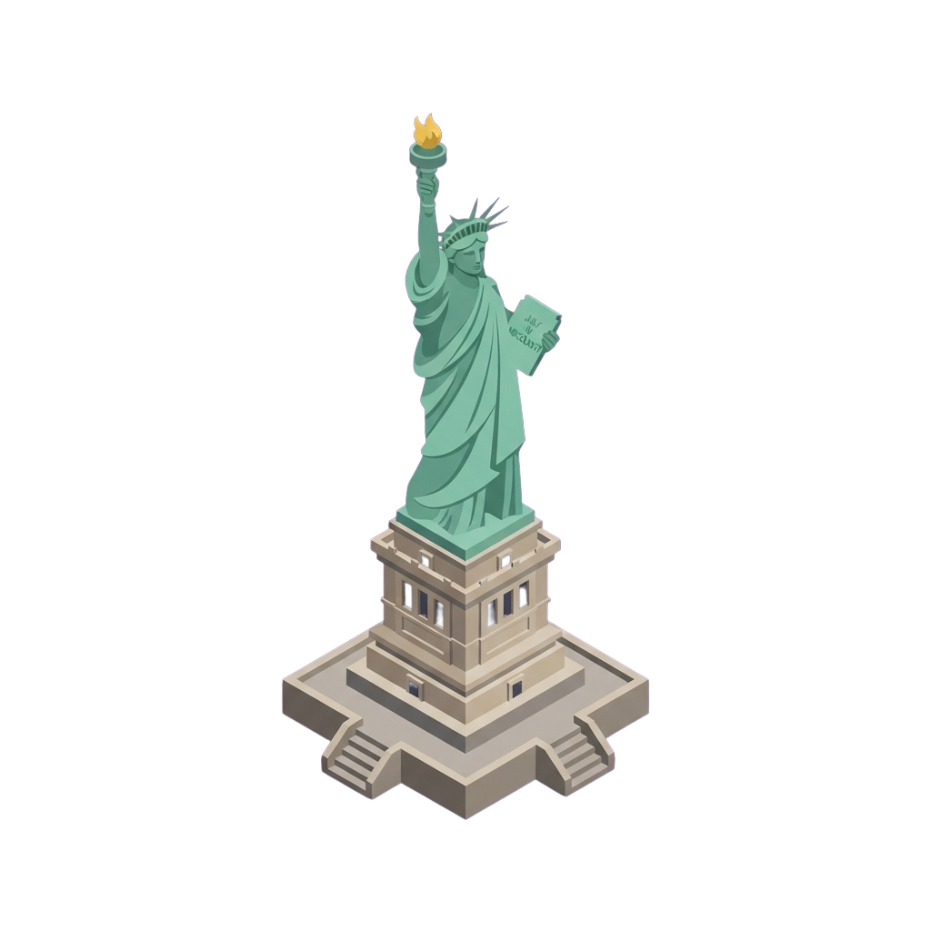 Statue of Liberty Isometric PNG