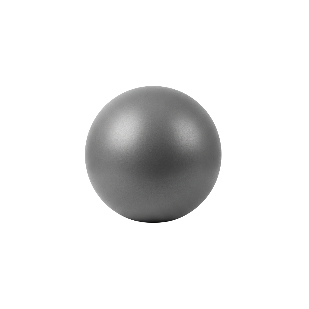 A highly reflective, polished metallic sphere against a black backdrop