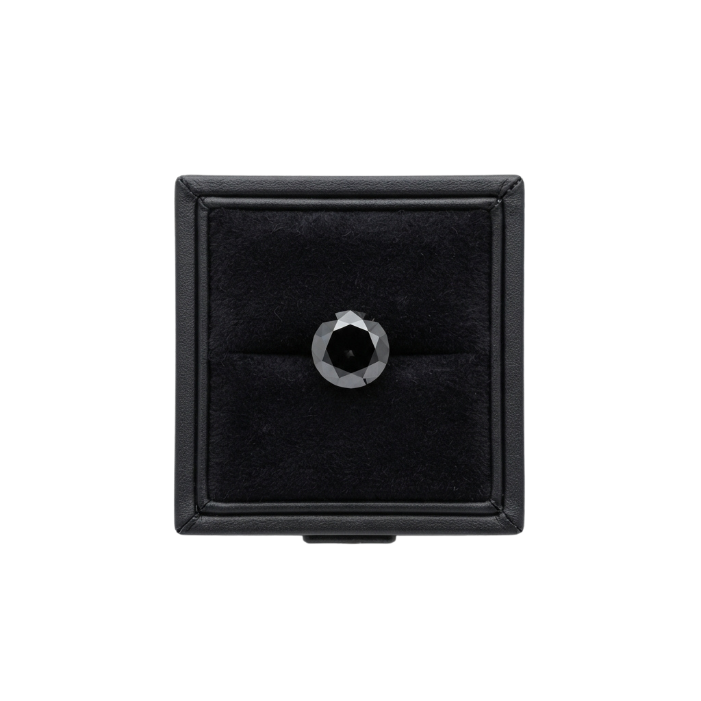 Black square electrical box cover with a central screw hole and a small latch at the bottom edge