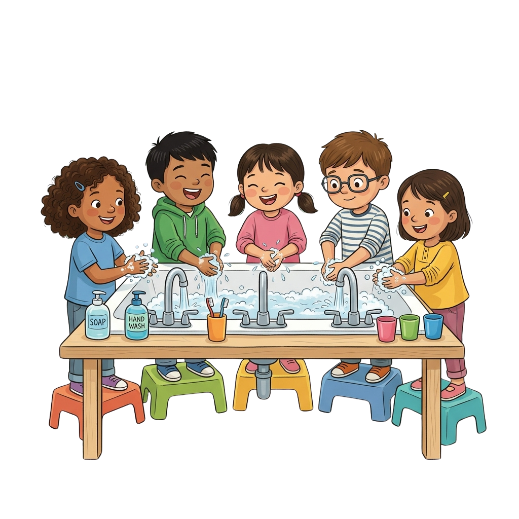 Children Washing Hands Together at Kid-Friendly Sink - World Toilet Day 21