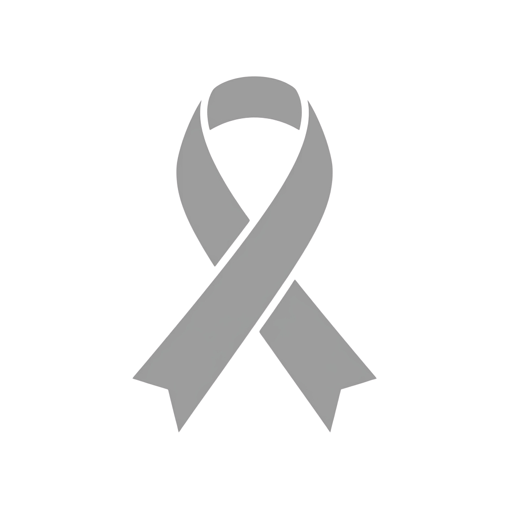 A gray awareness ribbon on a black background.