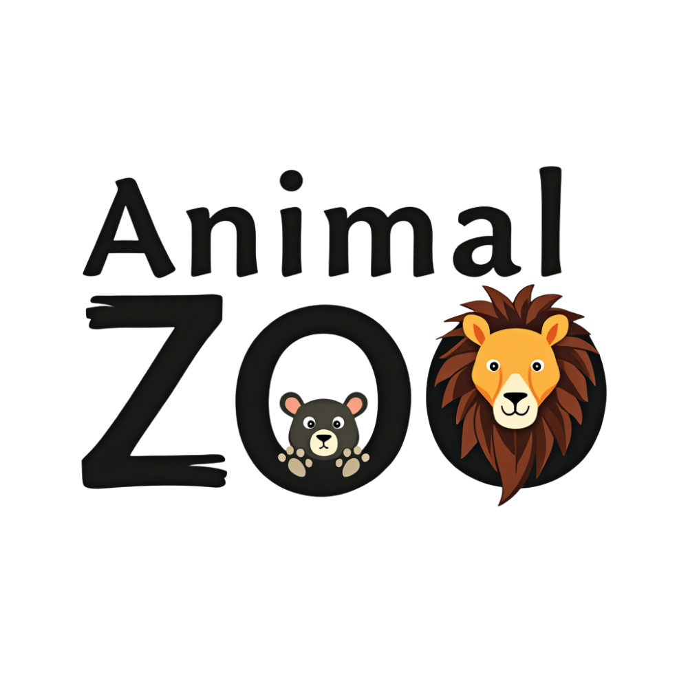 Playful Animal Zoo Lettering with Cartoon Lion and Bear Faces. Wildlife Education and Children's Park Concept. - Visit The Zoo Day 21