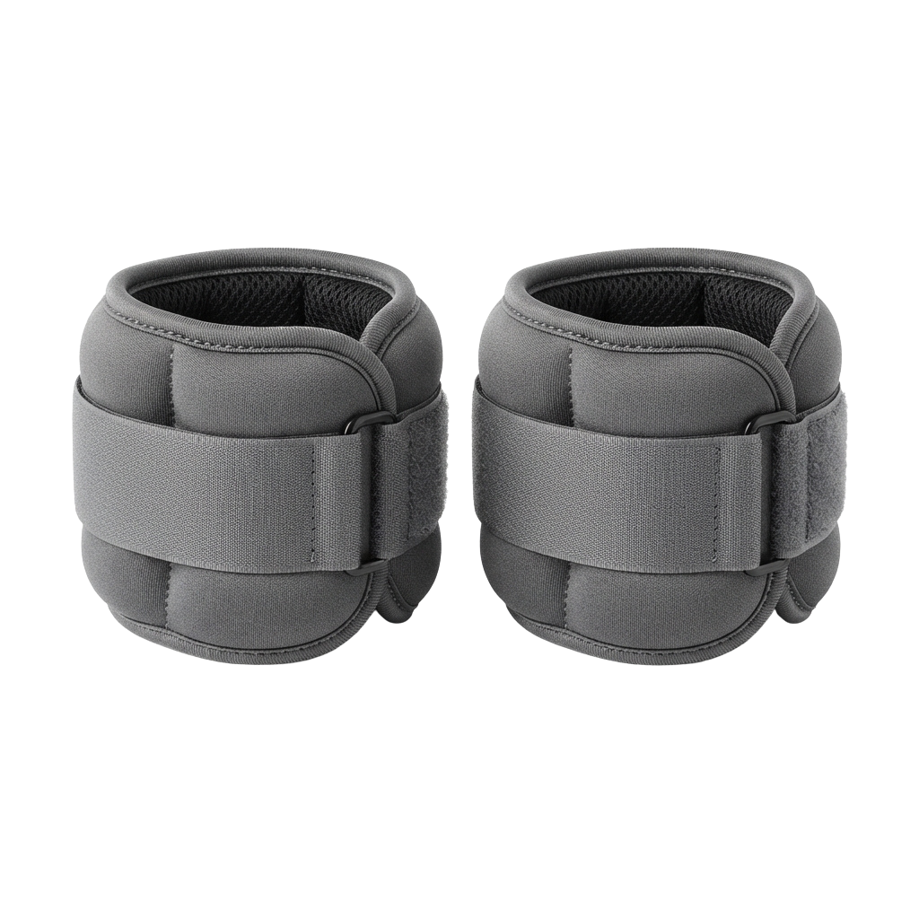 Two gray wrist supports featuring padded design and adjustable straps for medical or sports use