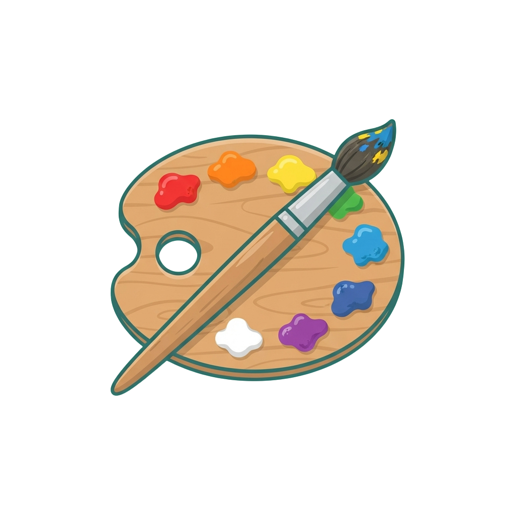 Colorful Paint Palette with Brush Illustration - International Week Of Black Women In The Arts 27