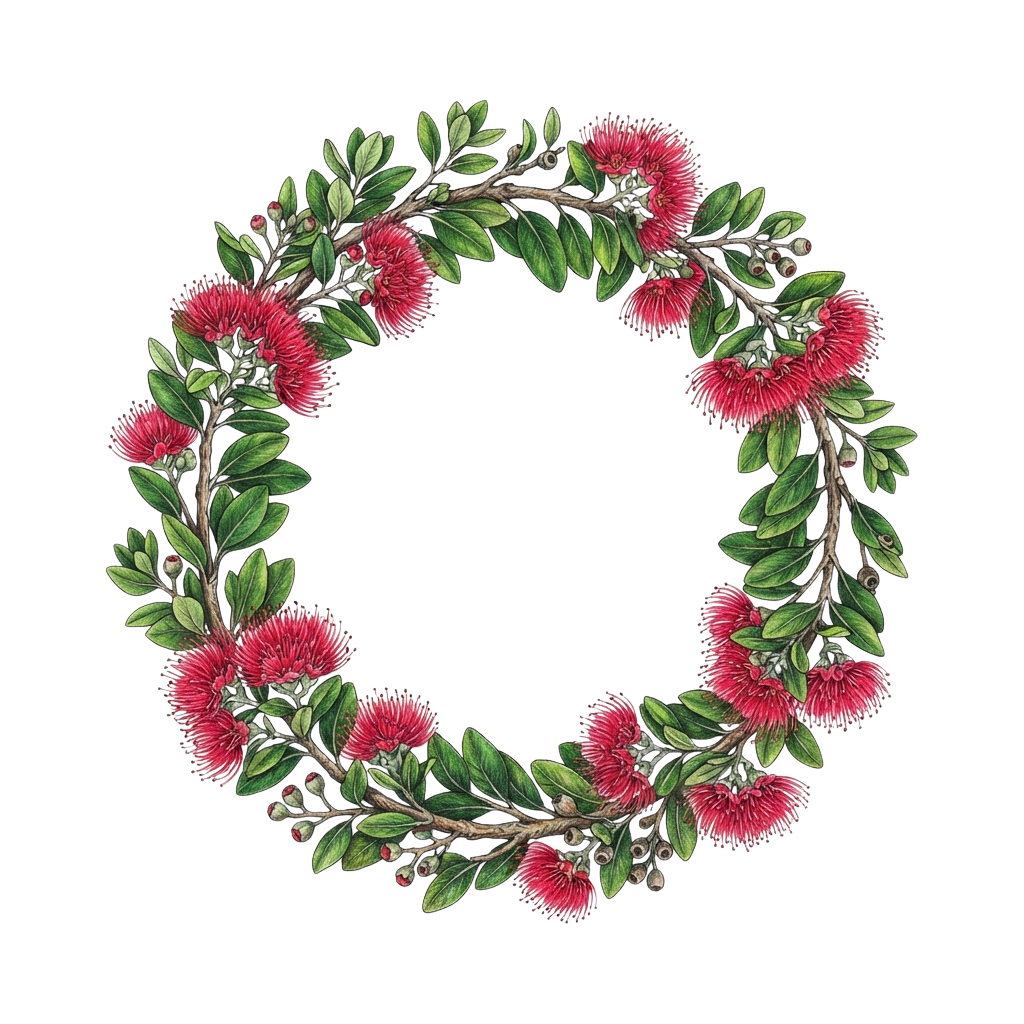 Elegant Floral Wreath with Pink Flowers and Green Leaves - New Zealand Flowers Week 34