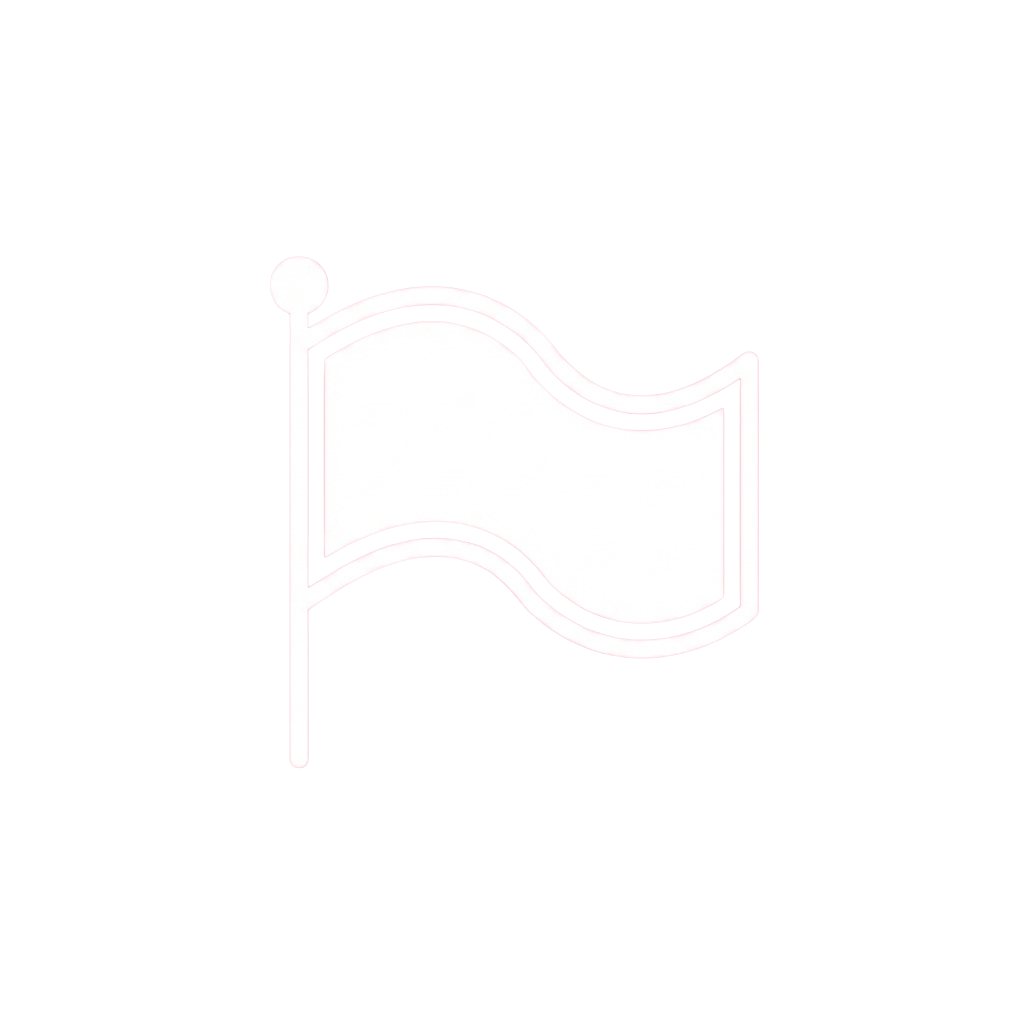 A white flag waving on a flagpole against a black background