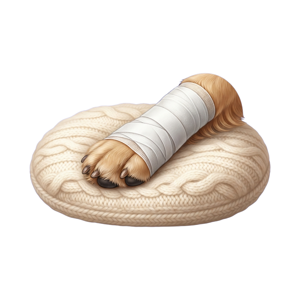 Bandaged Dog Paw PNG