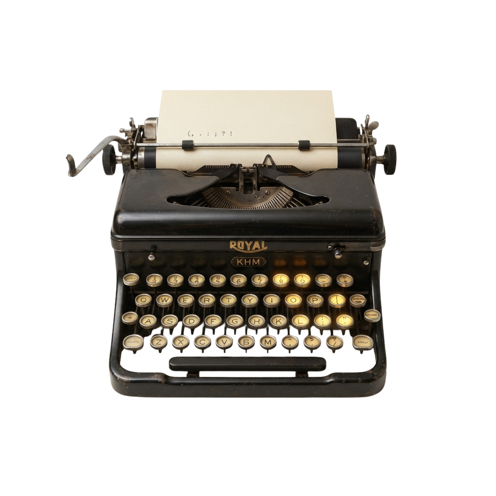 Vintage Portable Typewriter PNG