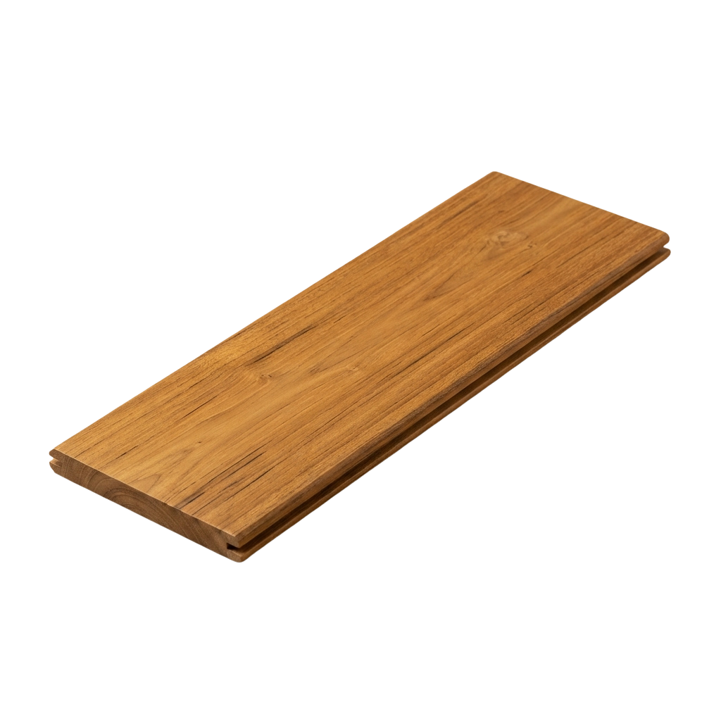 A rectangular wooden cutting board with a natural wood grain finish