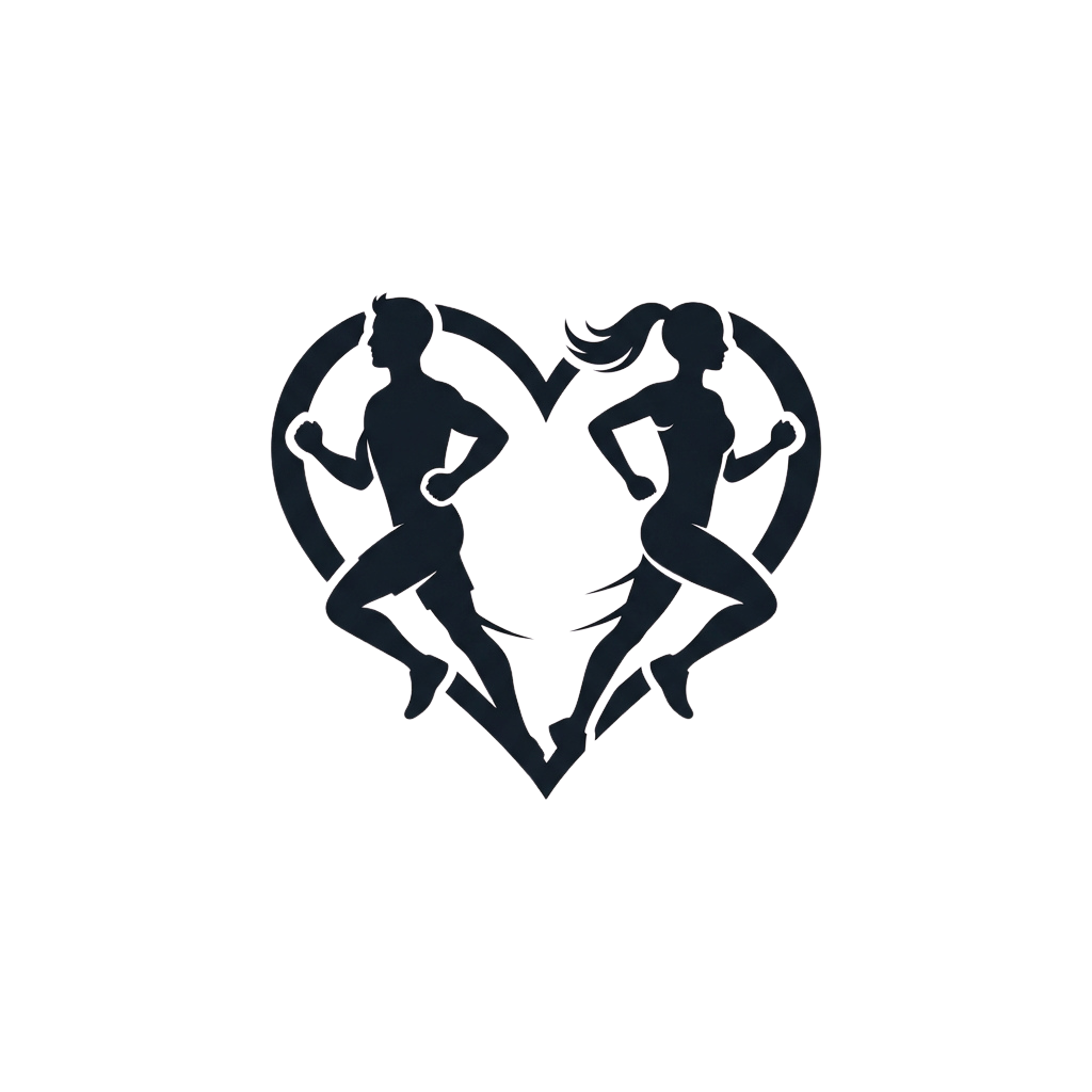 Two people dancing inside a heart shape silhouette