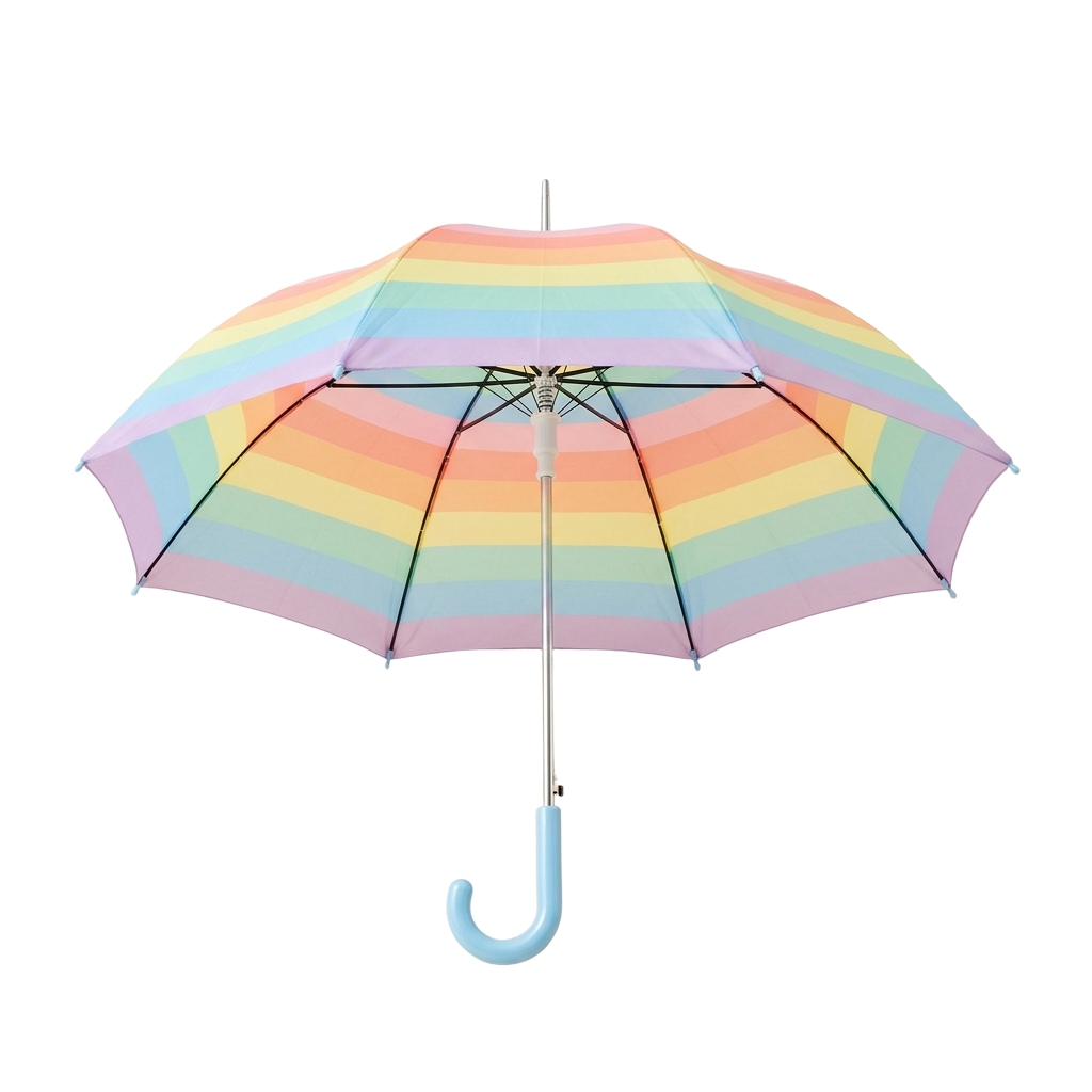 Colorful Striped Transparent Umbrella for Rainy Days - National Umbrella Month 7