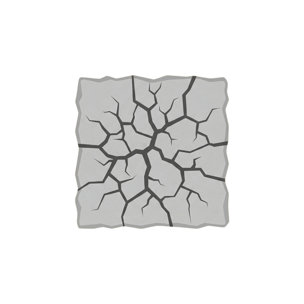 Illustration of a piece of parchment paper with visible cracks radiating from the center