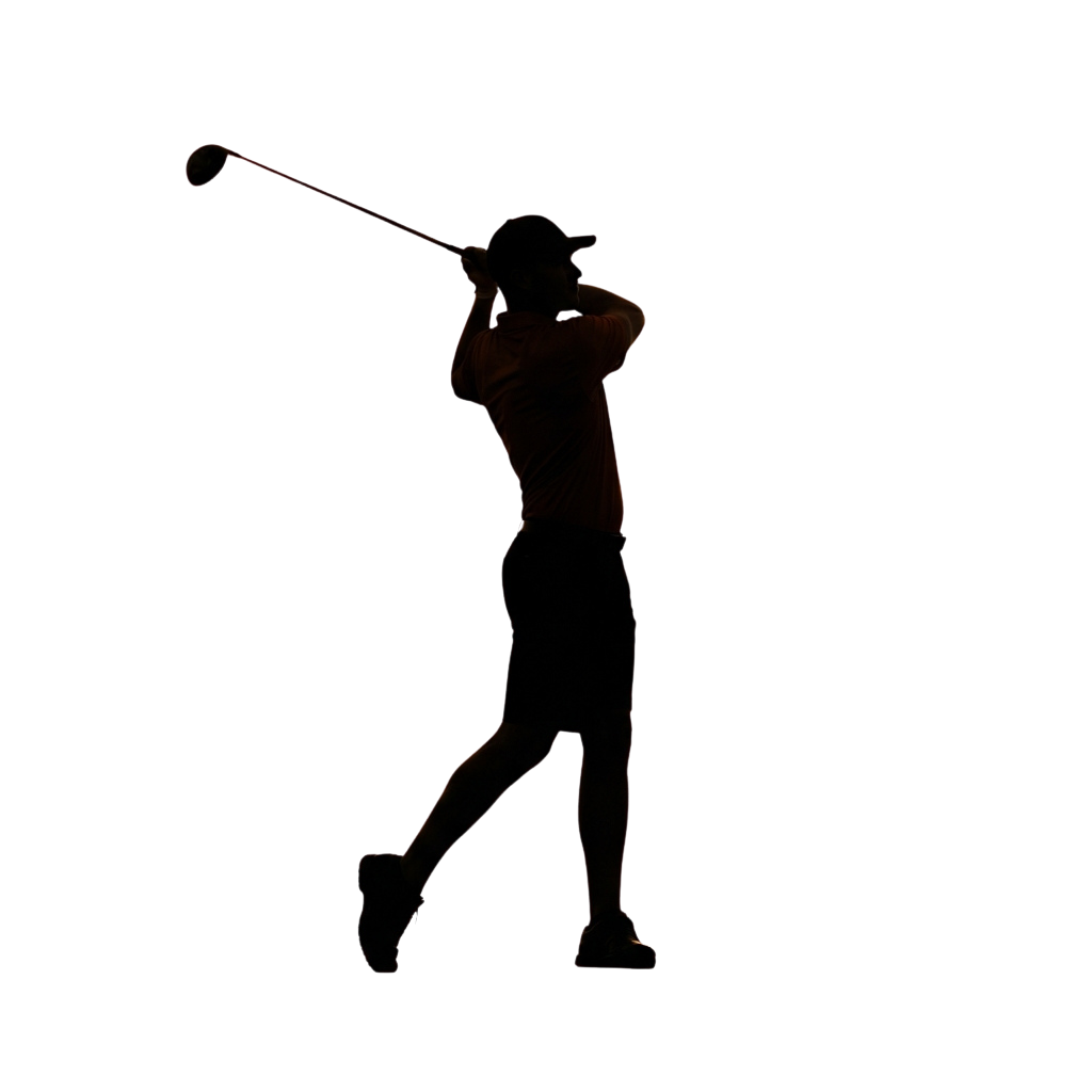 Silhouette of a person holding a baseball bat against a dark background