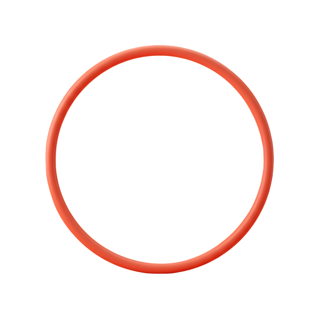A solid red circle with a hollow center against a black background