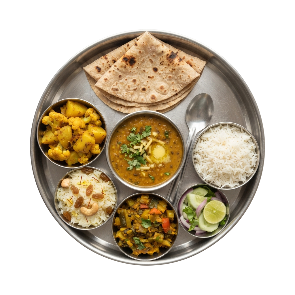 Traditional Indian Thali Platter PNG