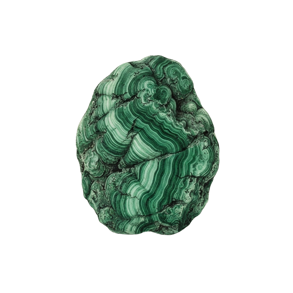 A close-up of a green marble stone featuring intricate swirling patterns and textures