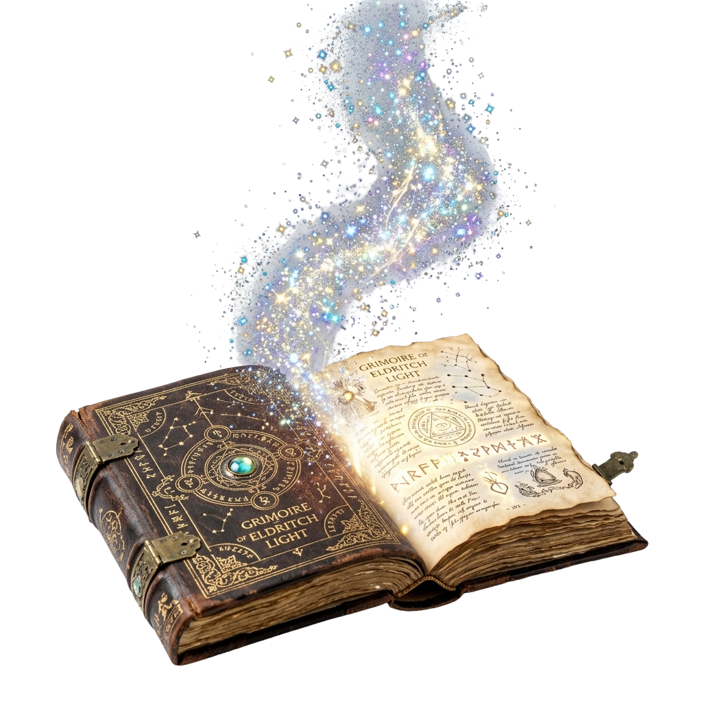 Magic Spellbook with Glowing Light PNG