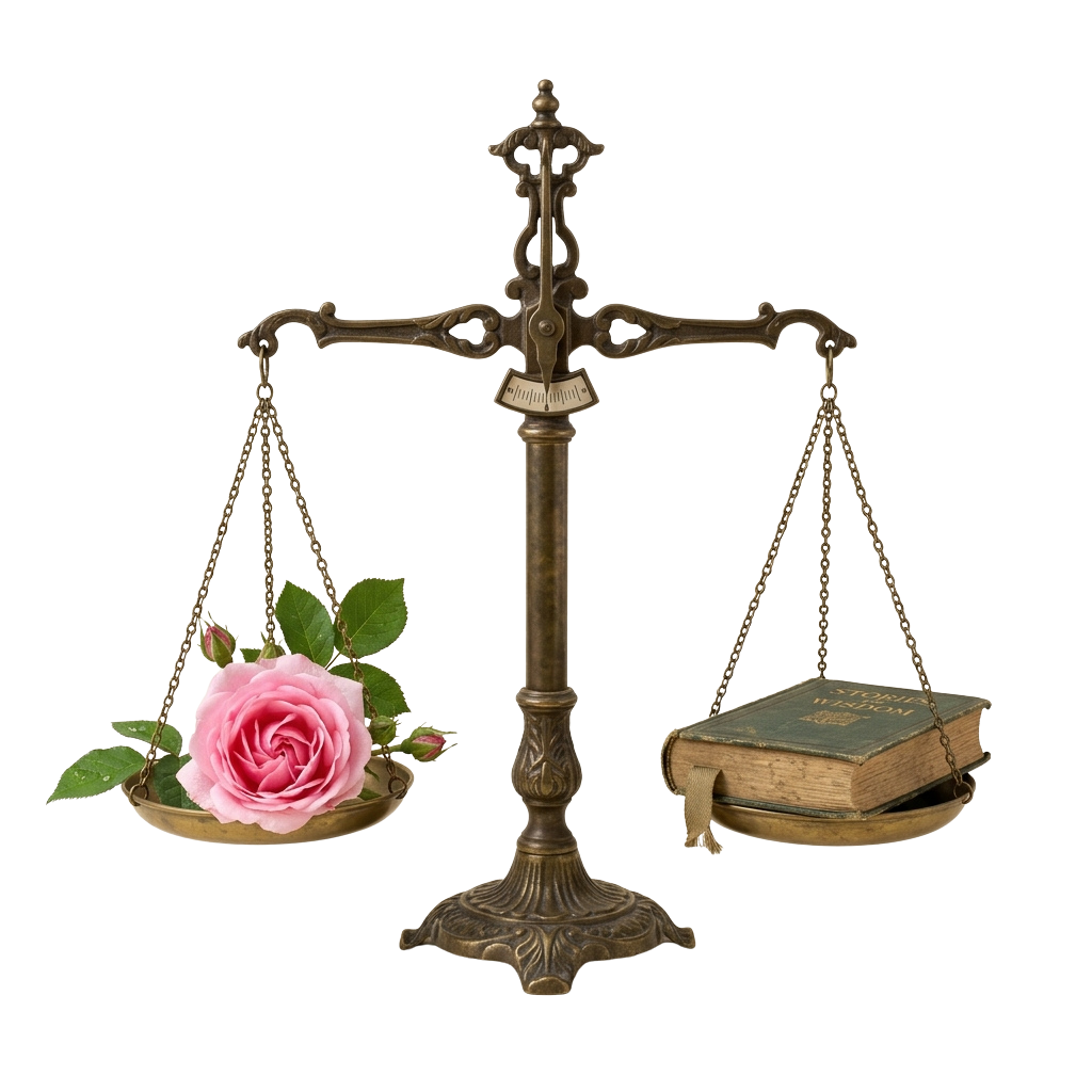 Antique Balance Scale Symbolizing Love and Knowledge - National Womens History Month 11