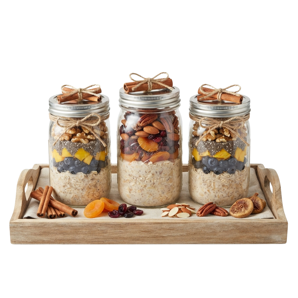 Overnight Oats in Mason Jars PNG