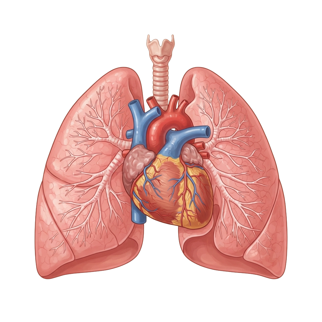 Human Respiratory and Circulatory System Anatomy Diagram - World Chagas Disease Day 44