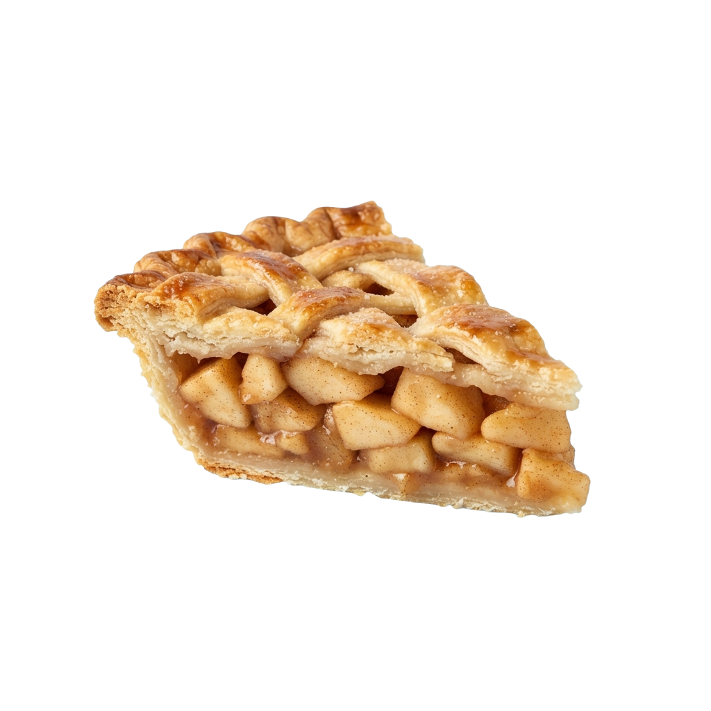 A close-up image of a baked apple crisp waffle pastry slice with a golden-brown crumbly topping