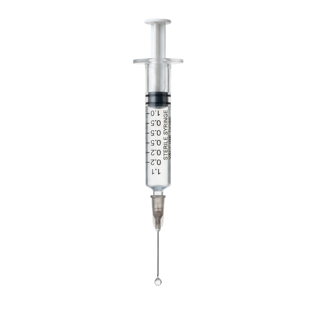 A sterile 1ml insulin syringe with markings for precise dosing and a fine needle attachment