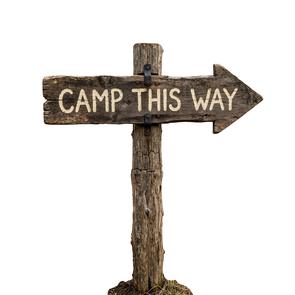 Camp This Way Rustic Wooden Sign for Outdoor Adventures - National Camp Day 29