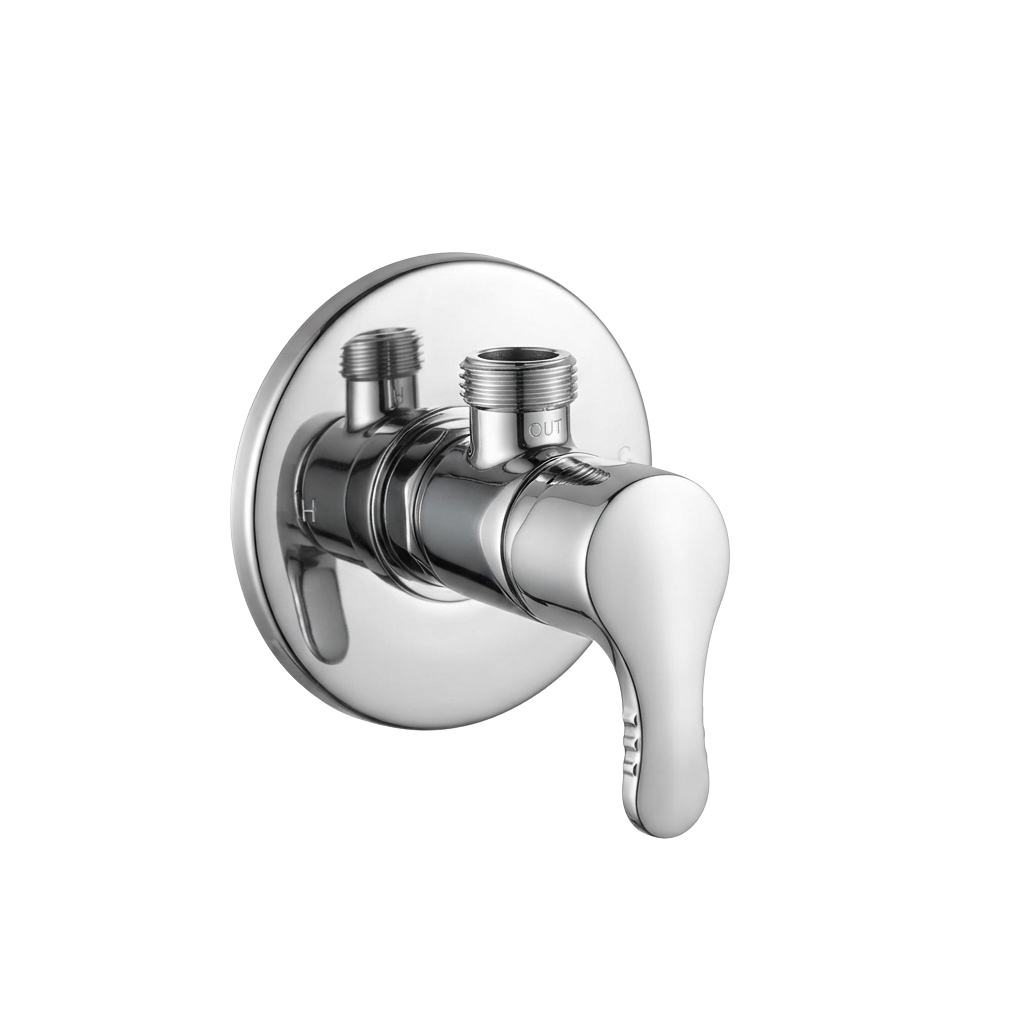 Chrome single handle bathroom faucet trim with two threaded connections