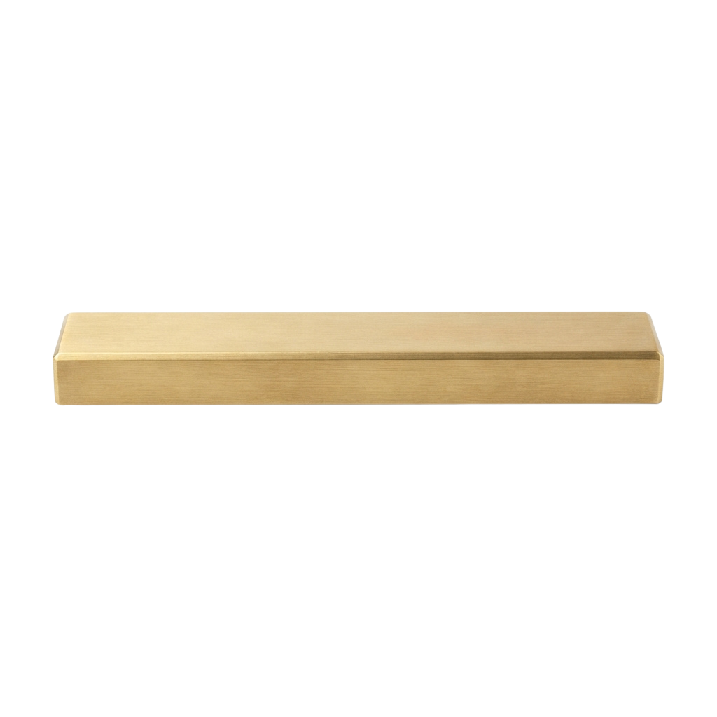 A light beige rectangular wooden object with rounded edges against a black background