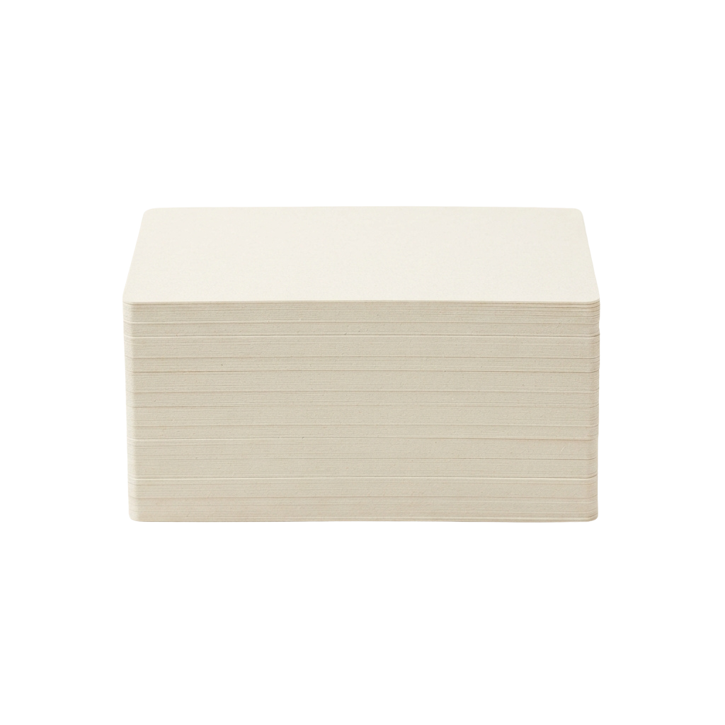 A simple white wooden box with a layered, striped interior visible through the sides