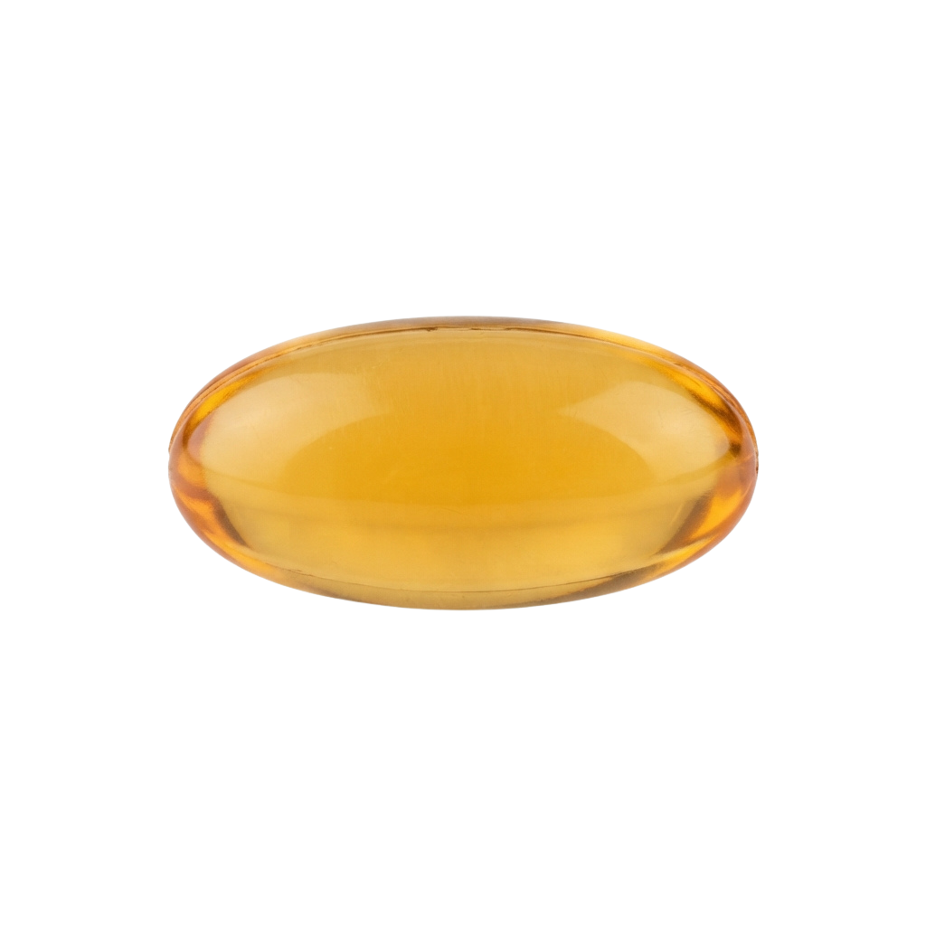 An oval-shaped gold-toned ceramic plate with smooth edges and a glossy finish