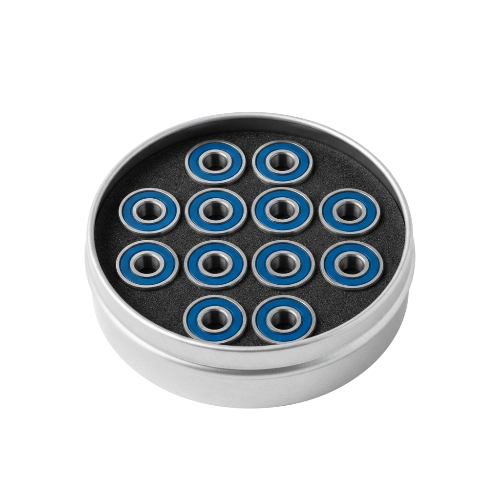 Round LED light panel with nine blue ring lights arranged in a grid pattern