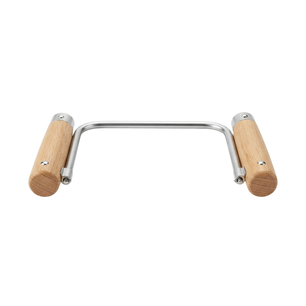 Adjustable metal clothesline clamp with wooden handles for hanging laundry