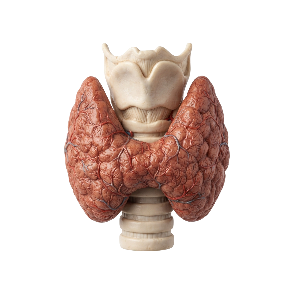 Anatomical model showing human kidneys attached to a section of the vertebral column