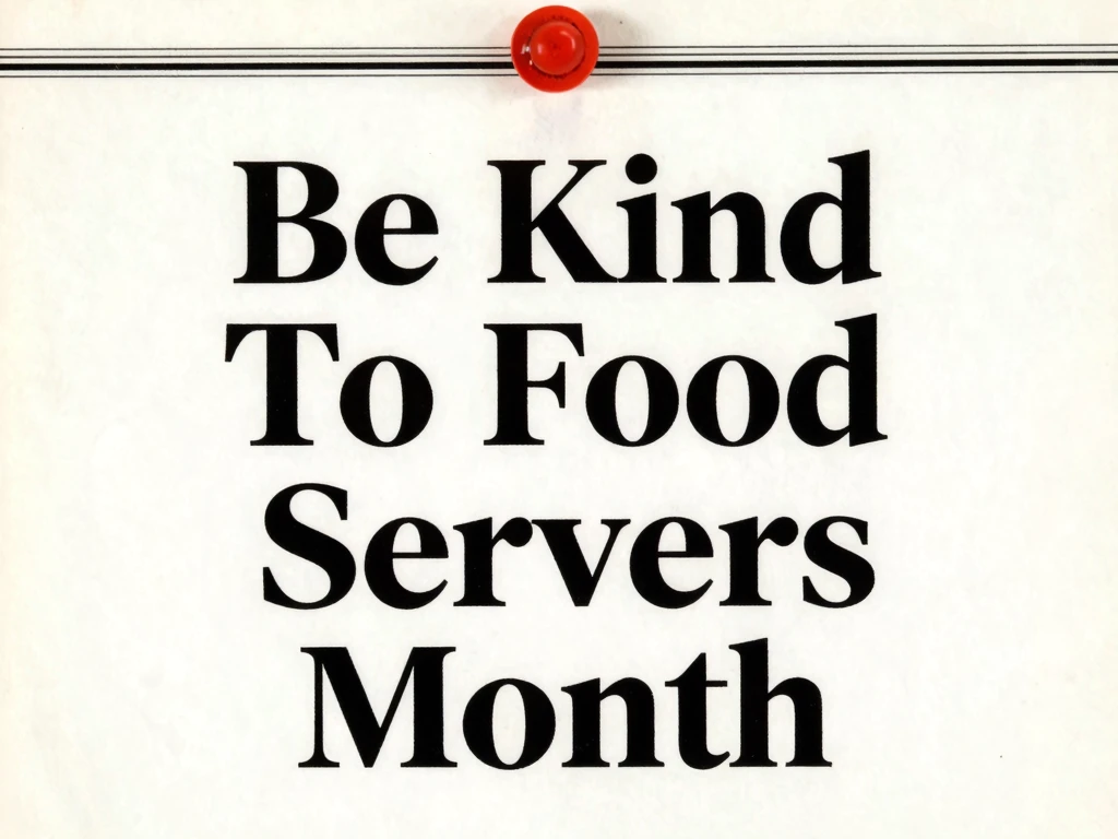 Be Kind To Food Servers Month Pinned Sign - Feature Image Jan 23
