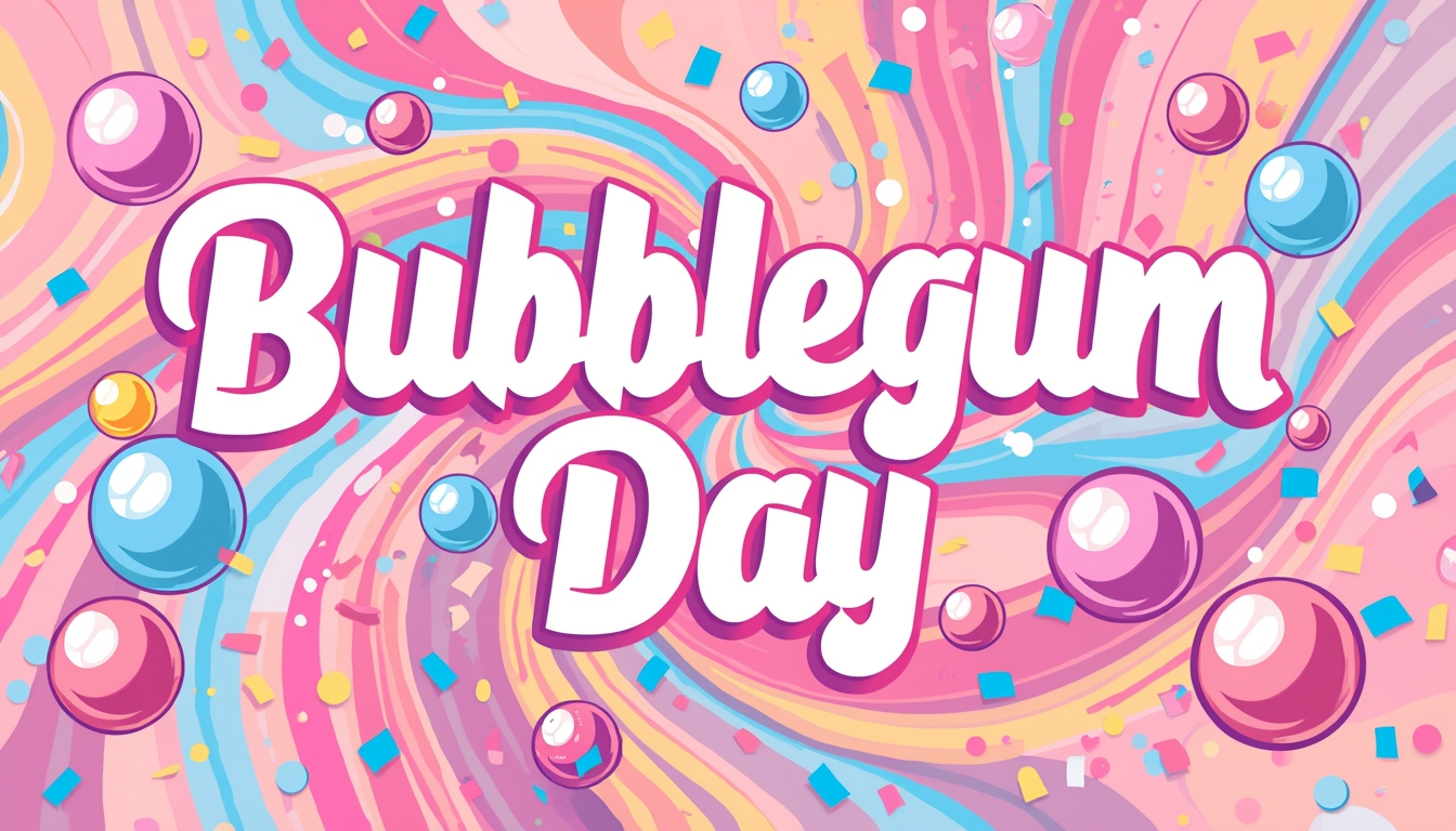 Vibrant Bubblegum Day Art with Pastel Swirls and Candy Spheres - Feature Imagefeb 06
