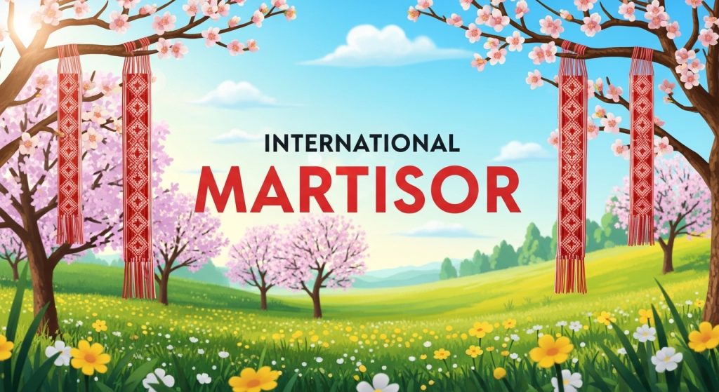 International Martisor Festival Illustration: Spring Meadow, Cherry Blossoms & Traditional Sashes - Featured Image 08