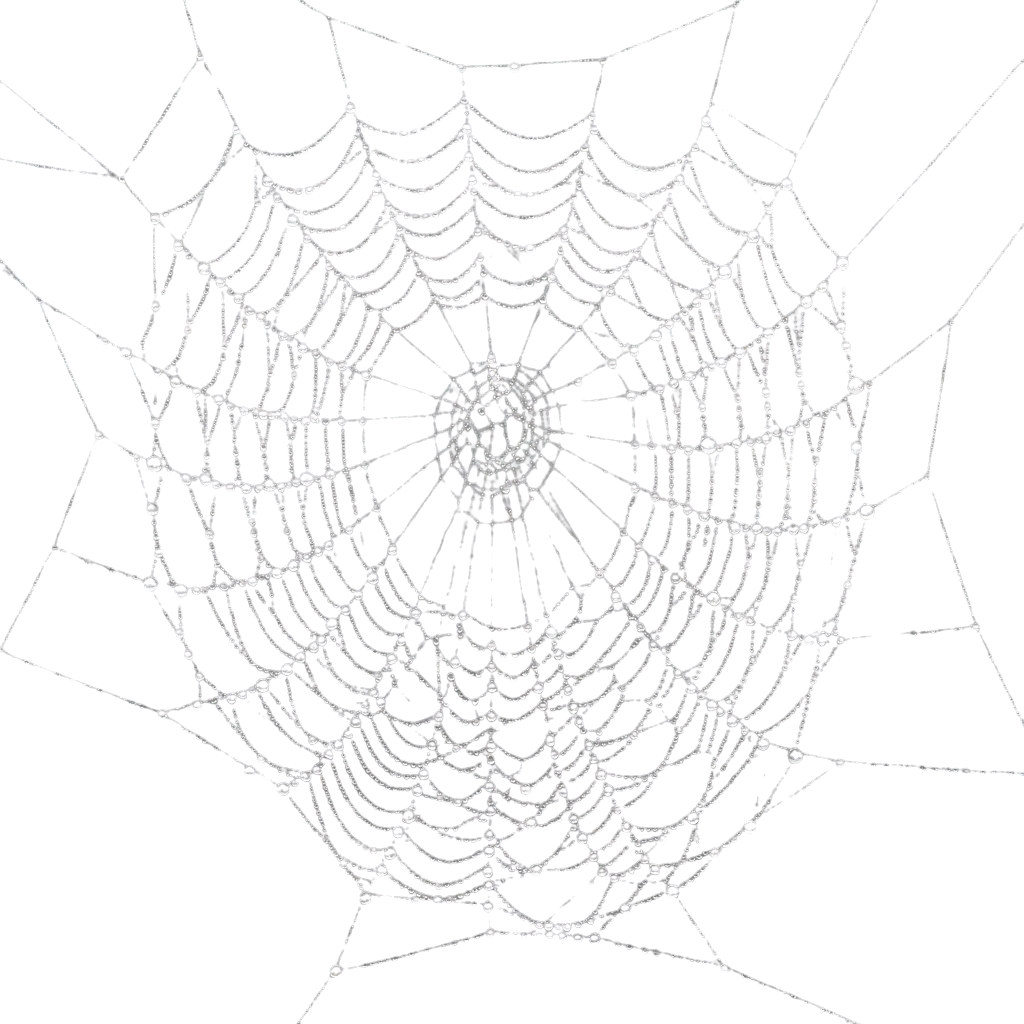 A highly detailed and symmetrical spider web with intricate thread patterns against a dark background