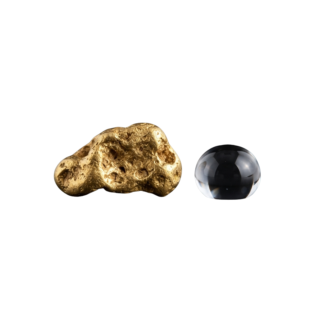 Illustration comparing an irregularly shaped asteroid to a smooth spherical Earth model