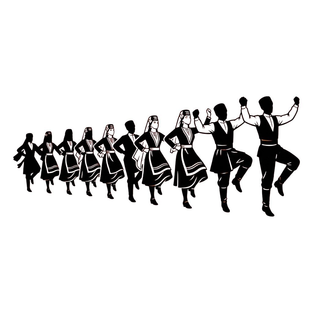 Silhouettes of red glowing neon signs against a dark night sky background
