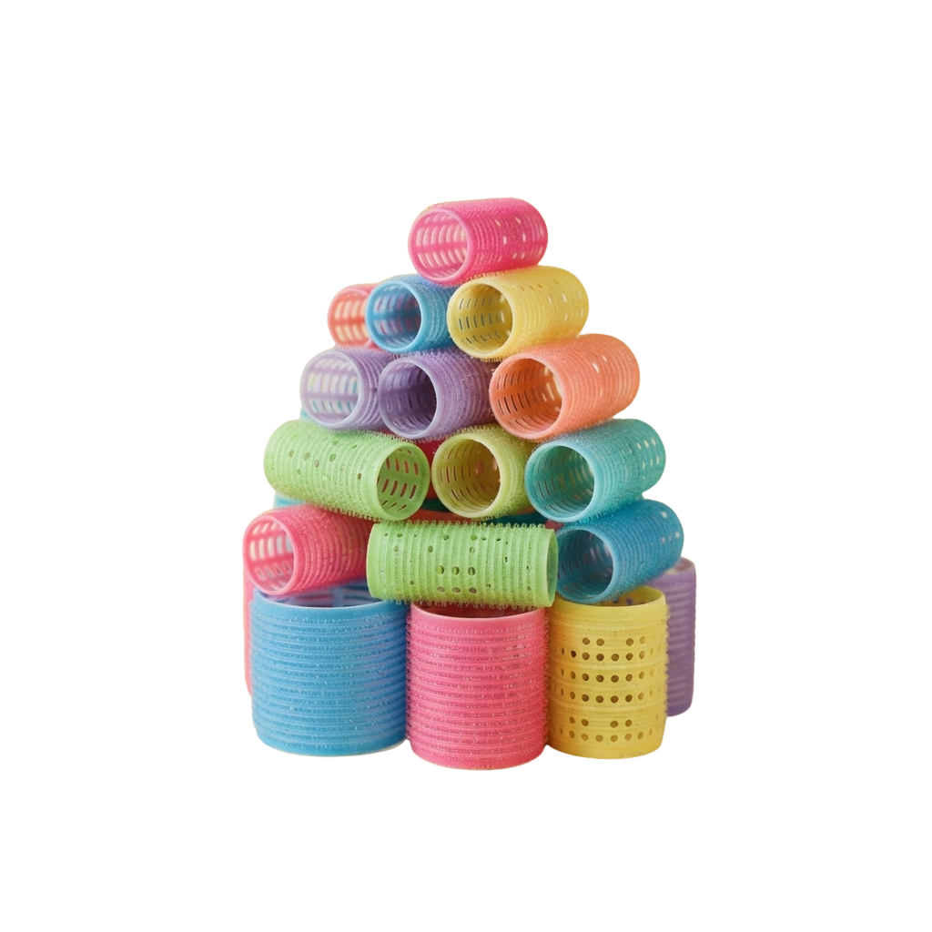 A pyramid stack of colorful foam pipe insulation tubes in various bright colors