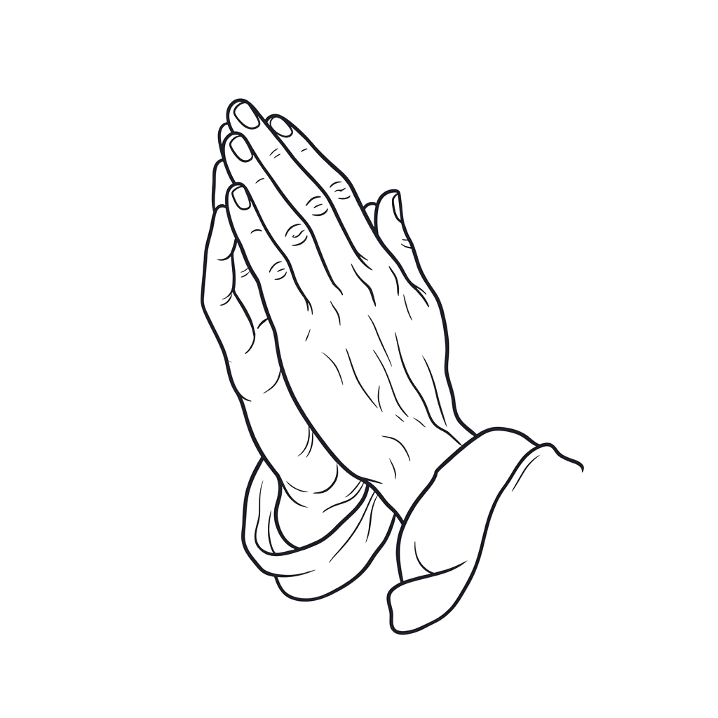 A pair of hands clasped together in prayer pose