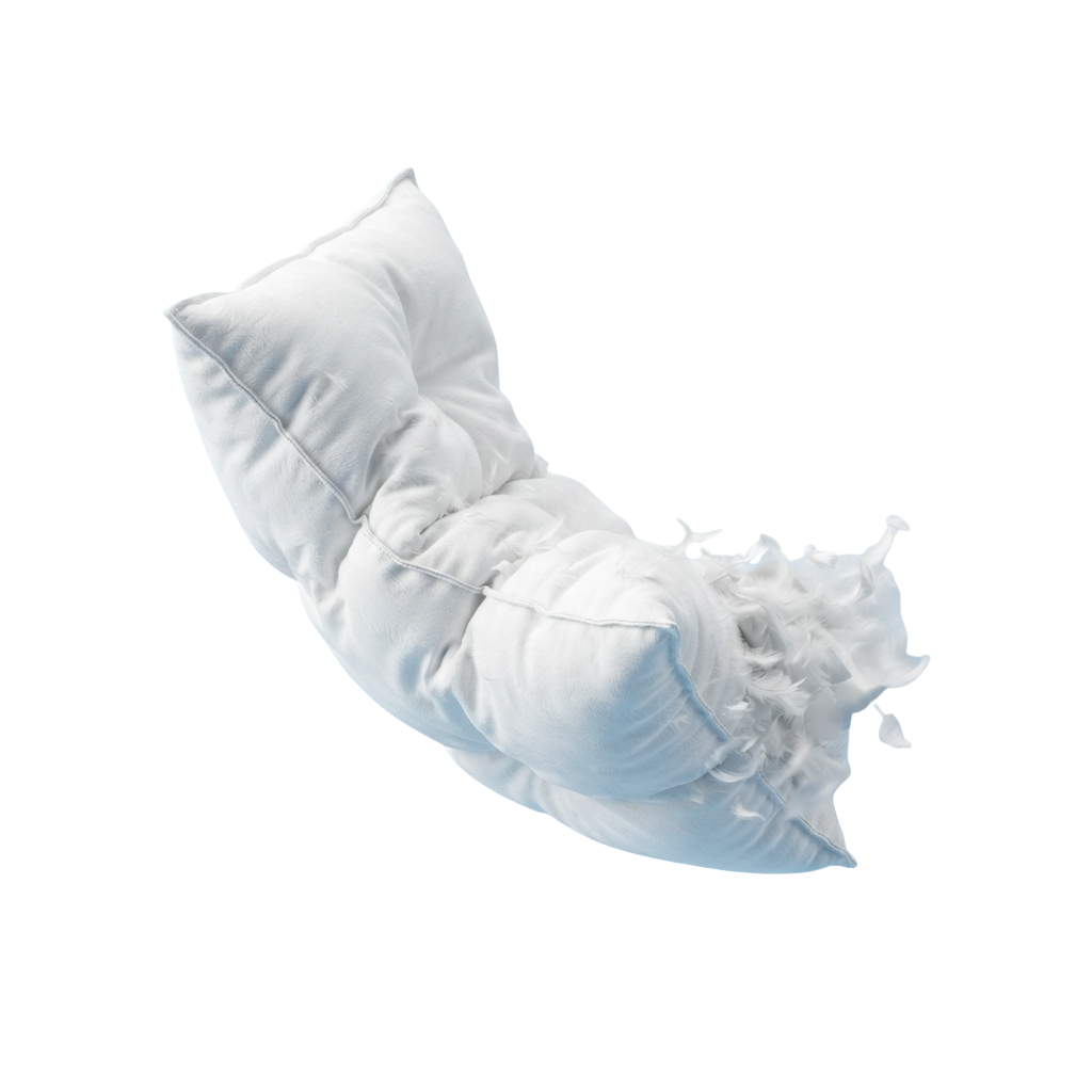 A white, cushioned arm sleeve pillow with a smooth, padded design.