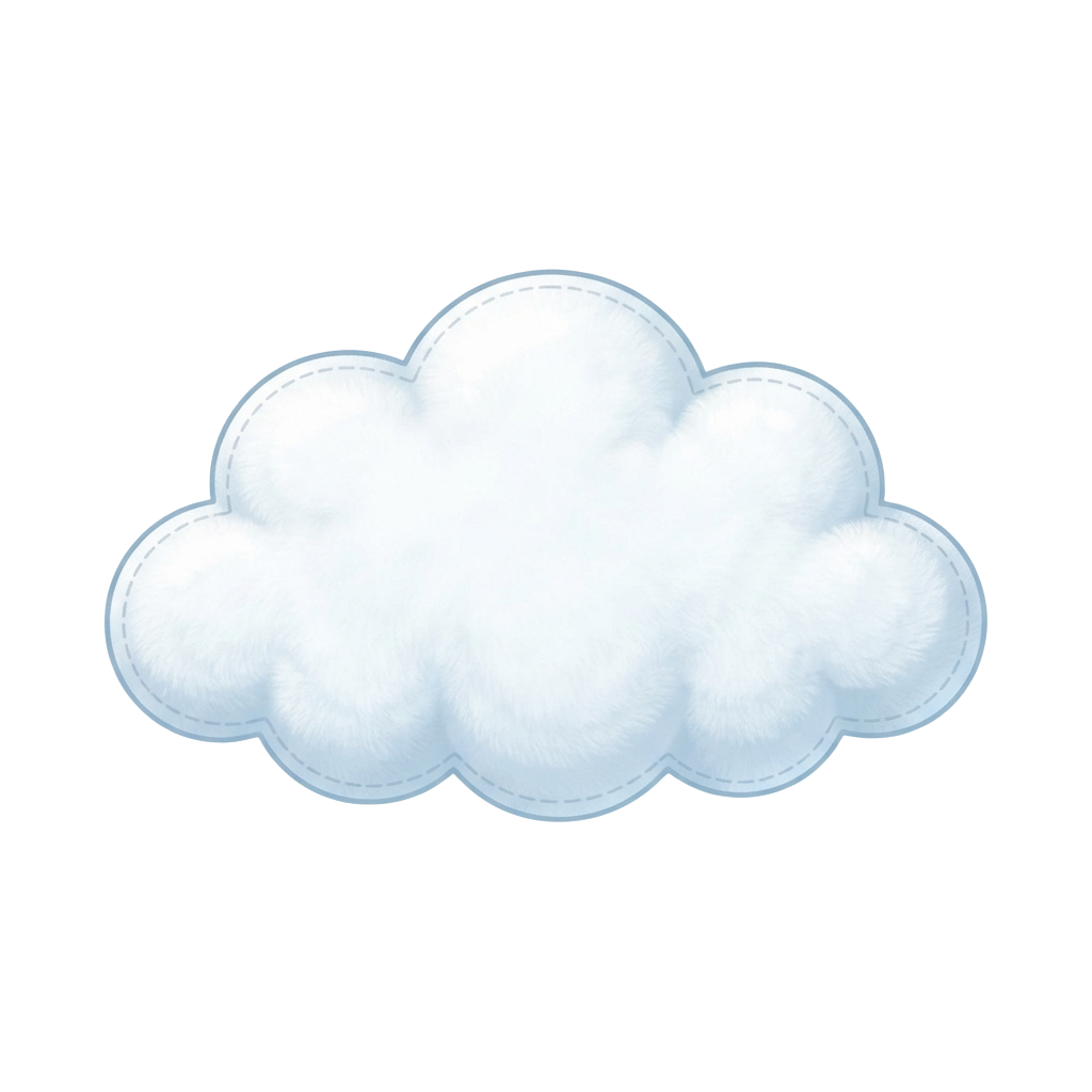 A simple white cloud illustration on a black background