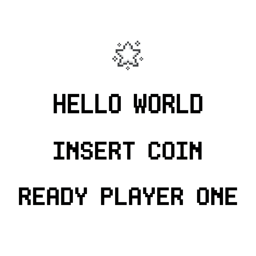 A small cluster of pixelated stars forming a loose star shape on a black background